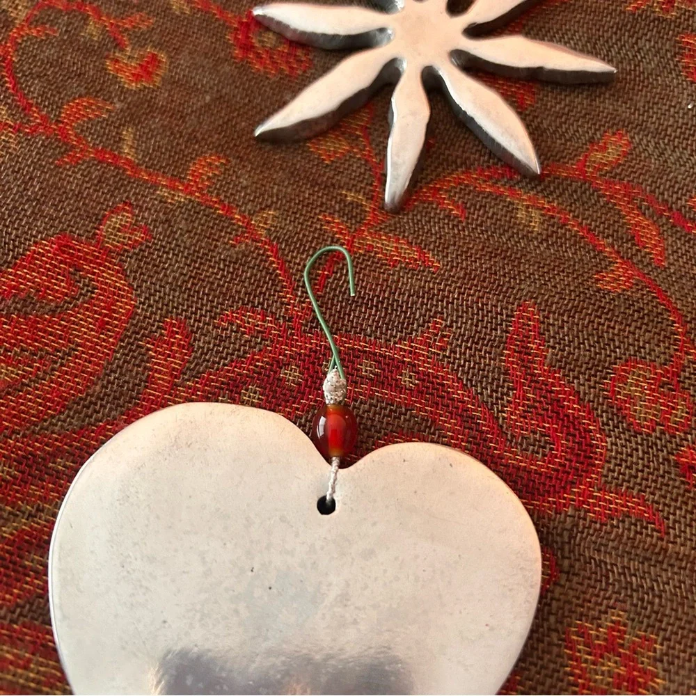 Crate&Barrel Vintage Christmas Silver Metal Ornaments Bundle